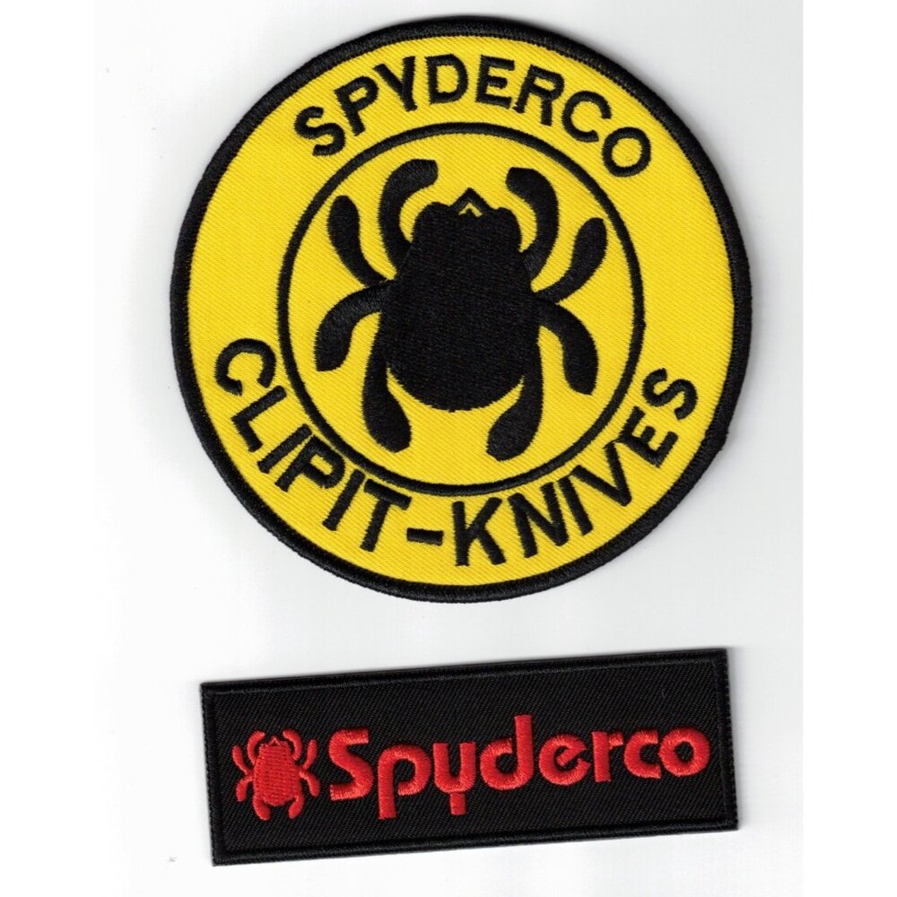 (2) SpyderCo Clipit-Knives Embroidered Sew / Iron-on Patches